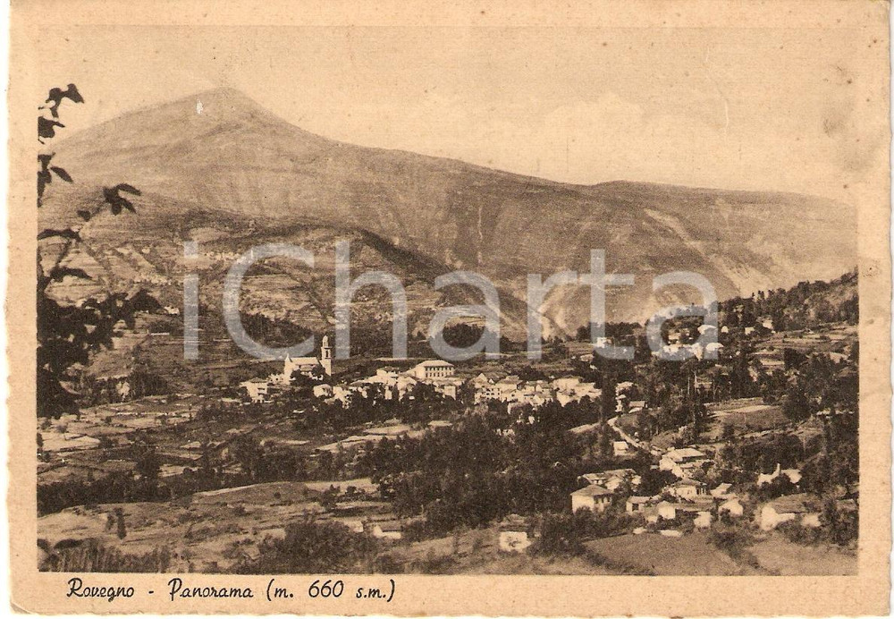 Cartolina originale da collezione 1949 ROVEGNO (GE) Scorcio panoramico *Cartolina FG VG 1