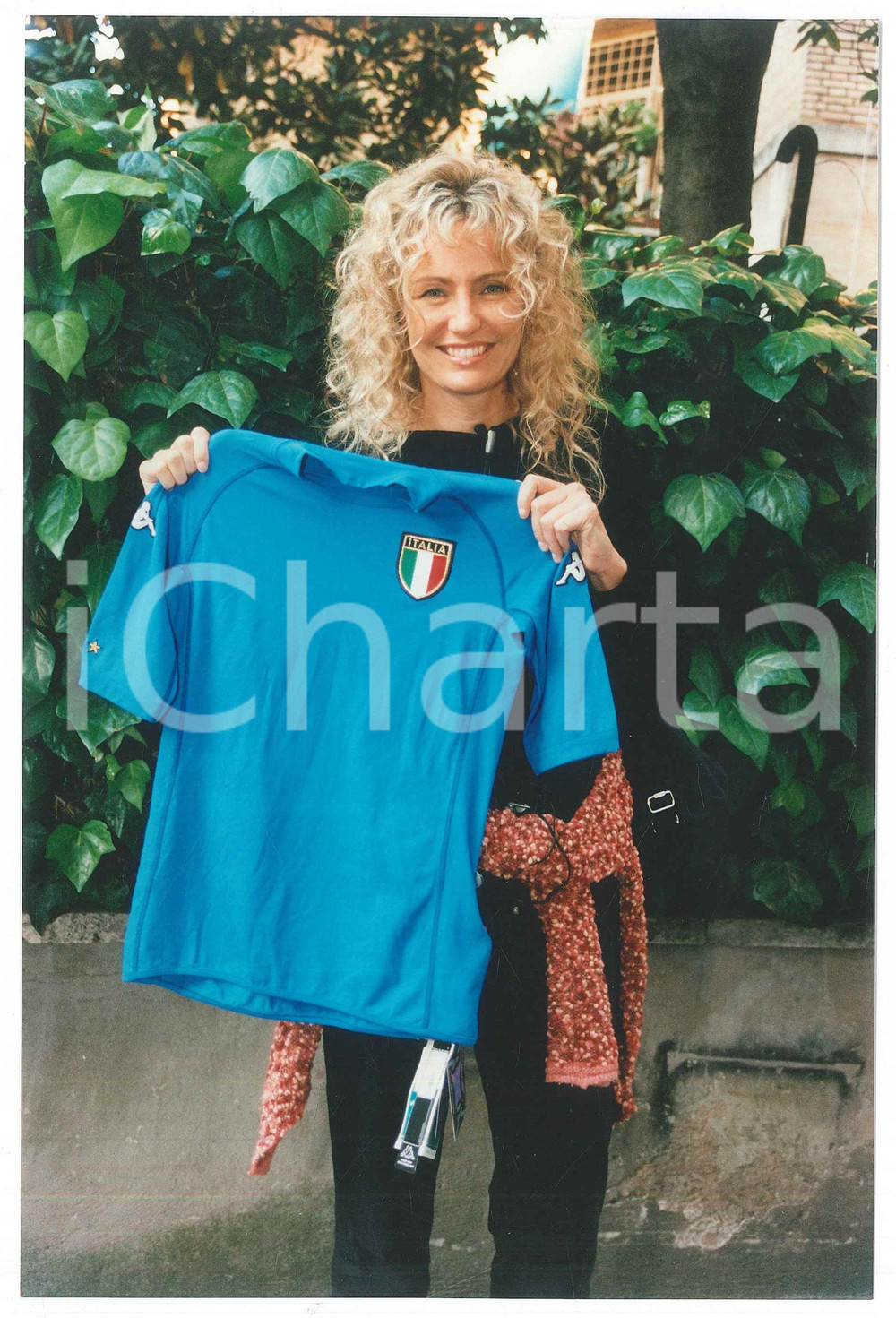 Fotografia d epoca originale 2000 ca COSTUME Licia COLO  con la maglia della Nazionale di calcio 2 Foto 1
