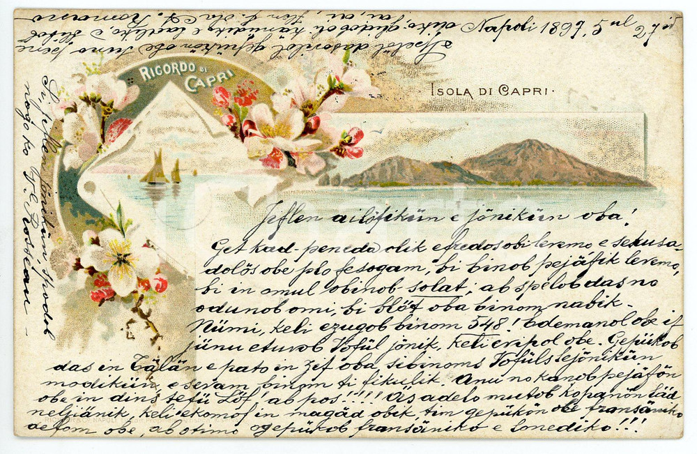 1891 CAPRI Vedutine dell'isola - Cartolina ILLUSTRATA FP VG  Cartolina postale d'epoca, non viaggiata.CONDIZIONI: FAIRFORMATO: FP    originale e autentica 1