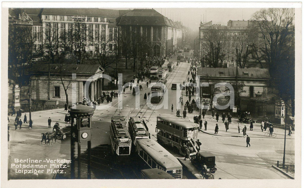 Cartolina originale da collezione 1930 ca BERLIN BerlinerVerkehr  Potsdamer Platz Leipziger Platz  Cartolina 1