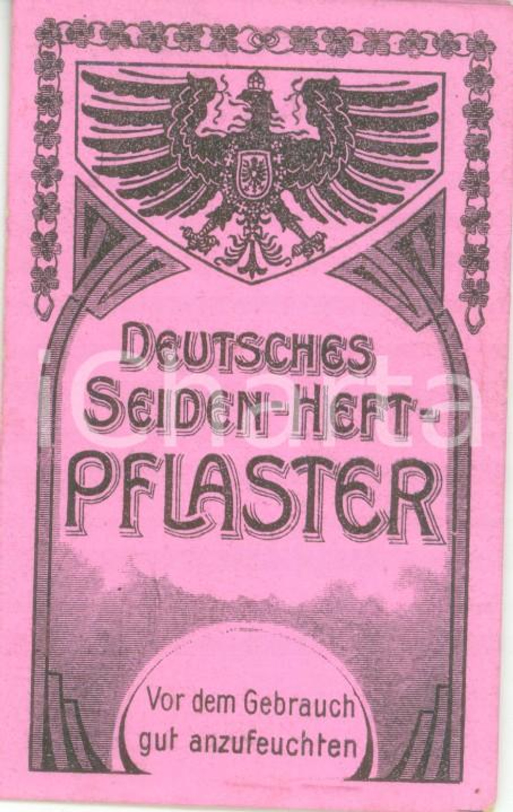 Materiale pubblicitario d’epoca 1930 ca GERMANIA Deutsches Seiden-Heft-Pflaster *Portacerotti pubblicitario 1