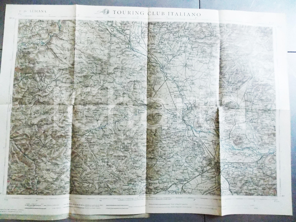 Mappa, planimetria storica Marzo 1917 TCI Carta della guerra FRONTE GIULIA LUBIANA 60x40 cm 1