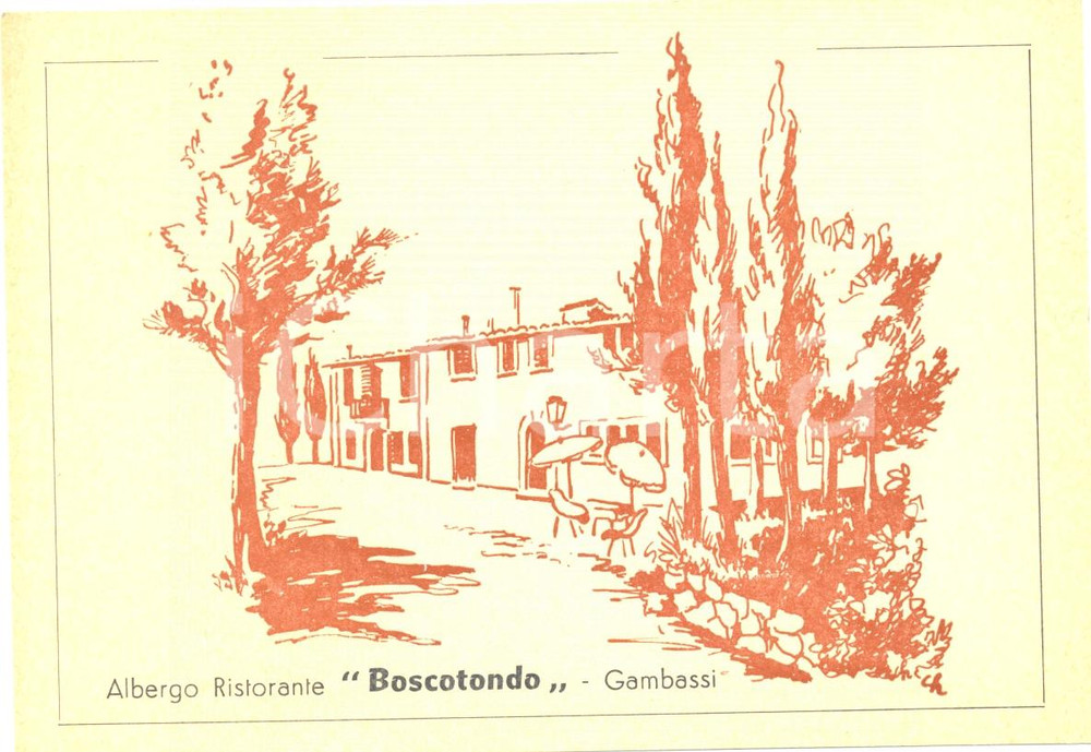 Cartolina originale da collezione 1955 ca GAMBASSI TERME (FI) Albergo Ristorante BOSCOTONDO Cartolina FG NV 1