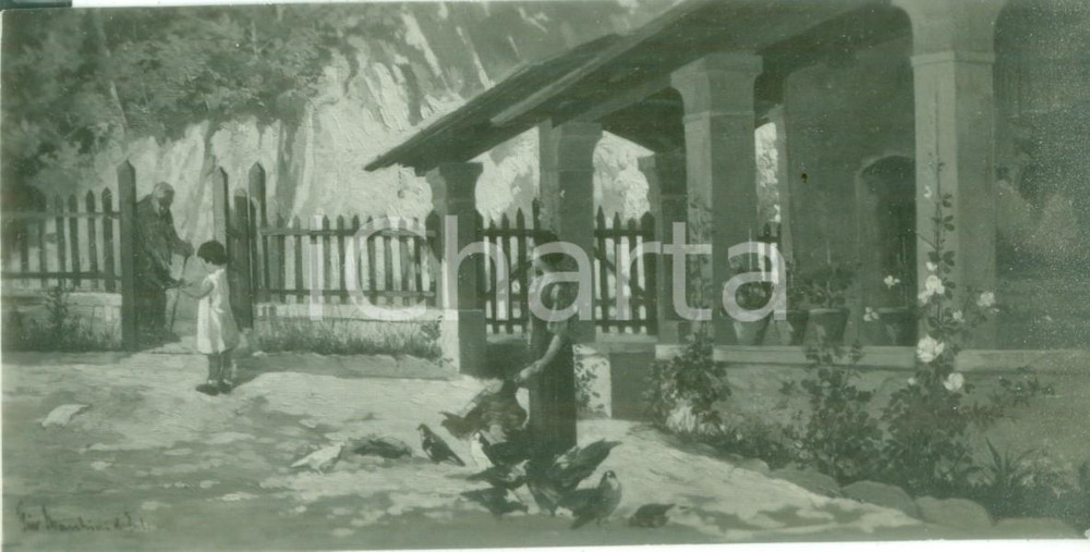 Fotografia d epoca originale 1935 MOSTRE D ARTE Giovanni MARCHINI SerenitÃ  Fotografia coeva del quadro 1