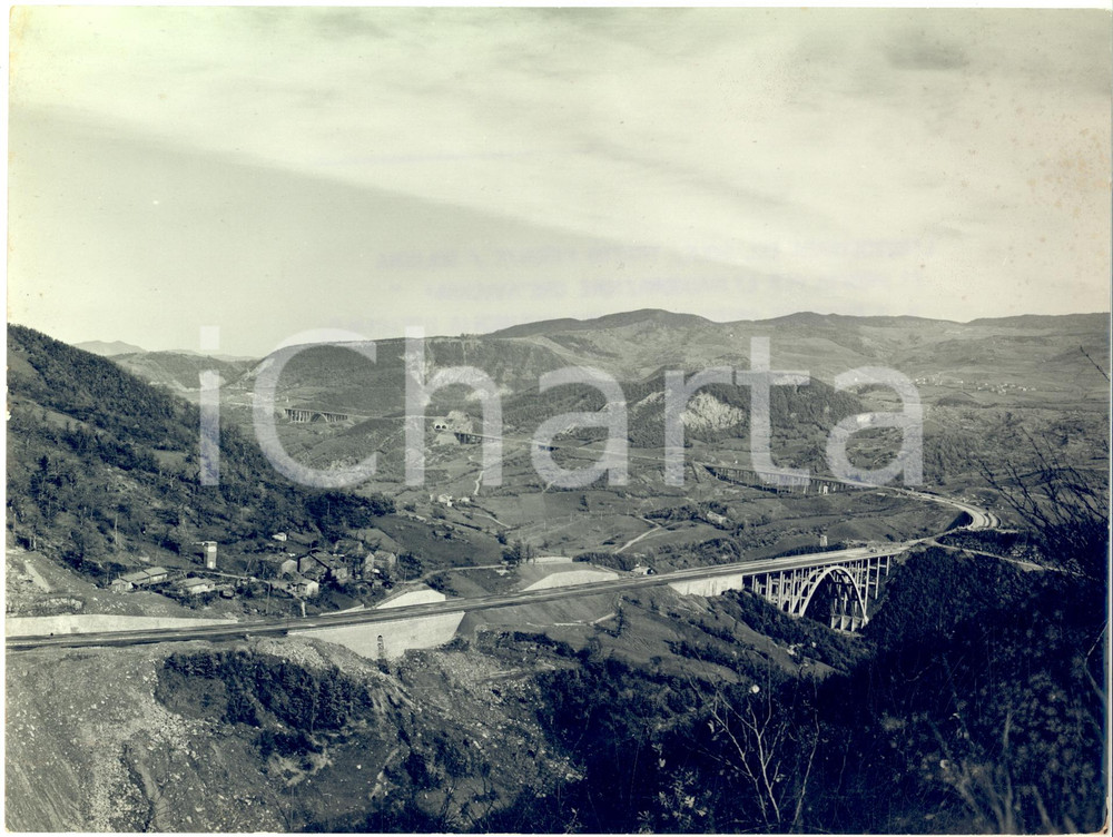 1960 AUTOSTRADA DEL SOLE Costruzione tratta ALTA VAL DI SETTA *Foto 24x18 cm