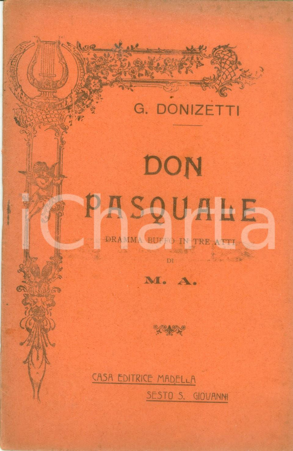 Oggetto da collezione cartaceo 1918 Gaetano DONIZETTI Don Pasquale Dramma buffo Libretto RICORDI 1