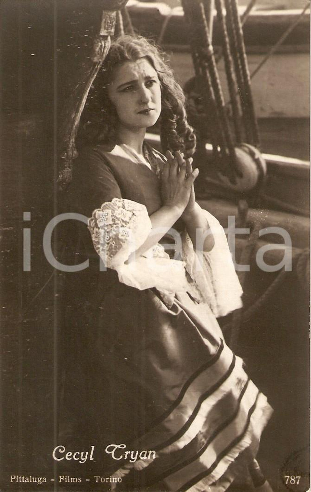 Cartolina originale da collezione 1925 ca CINEMA Attrice Cecyl TRYAN *Cartolina PITTALUGA FILMS - TORINO 1