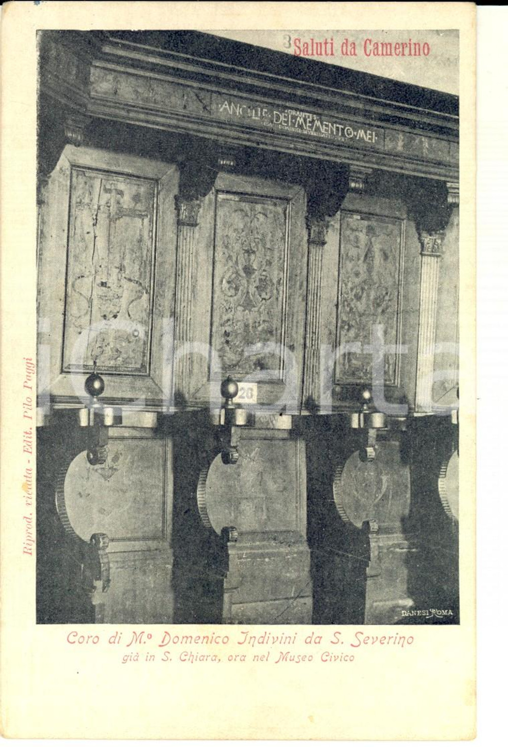 Cartolina originale da collezione 1910 ca CAMERINO MC Coro di Domenico INDIVINI giÃ  in SANTA CHIARA Cartolina 1