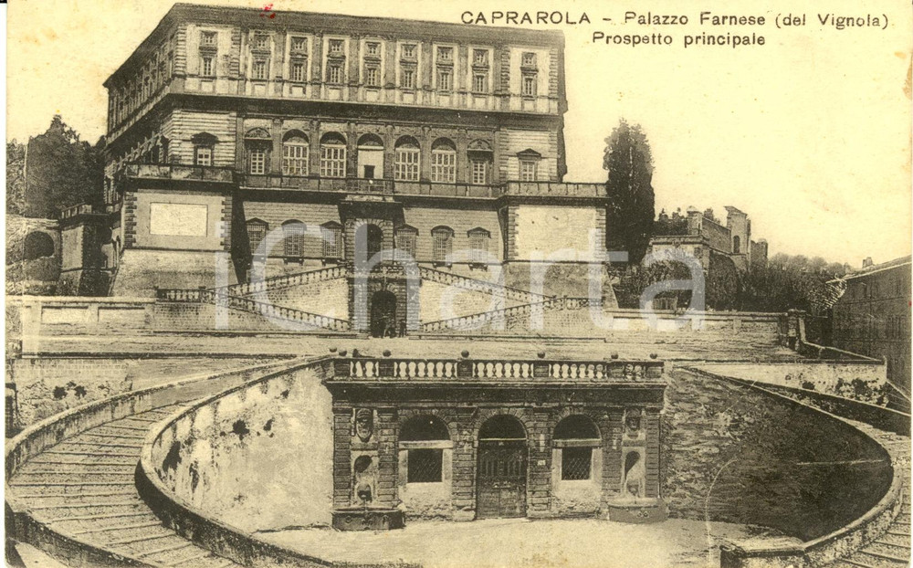 Cartolina originale da collezione 1918 CAPRAROLA VT Prospetto principale PALAZZO FARNESE del VIGNOLA  FP VG 1