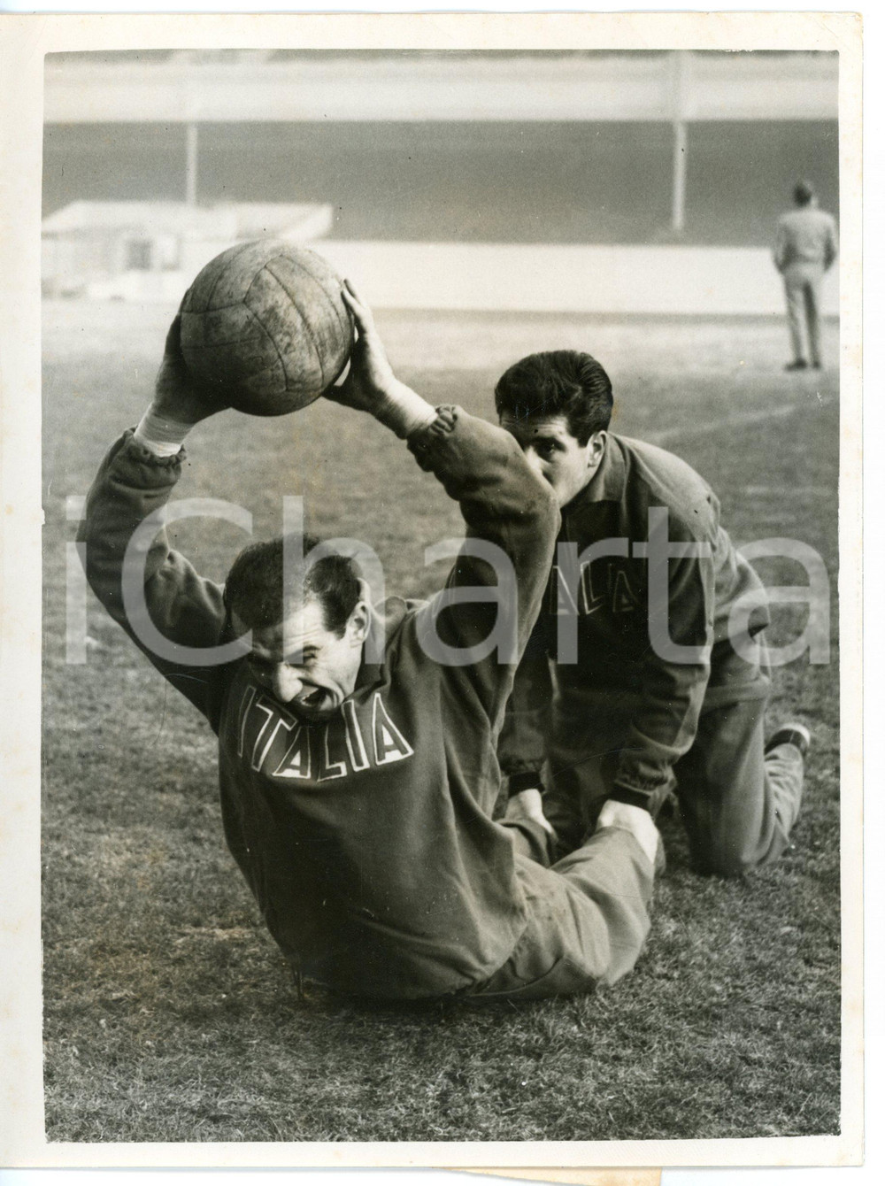 1955 LONDON CALCIO U21 Highbury - Ideo STEFANI e Luigi ZANNIER in allenamento