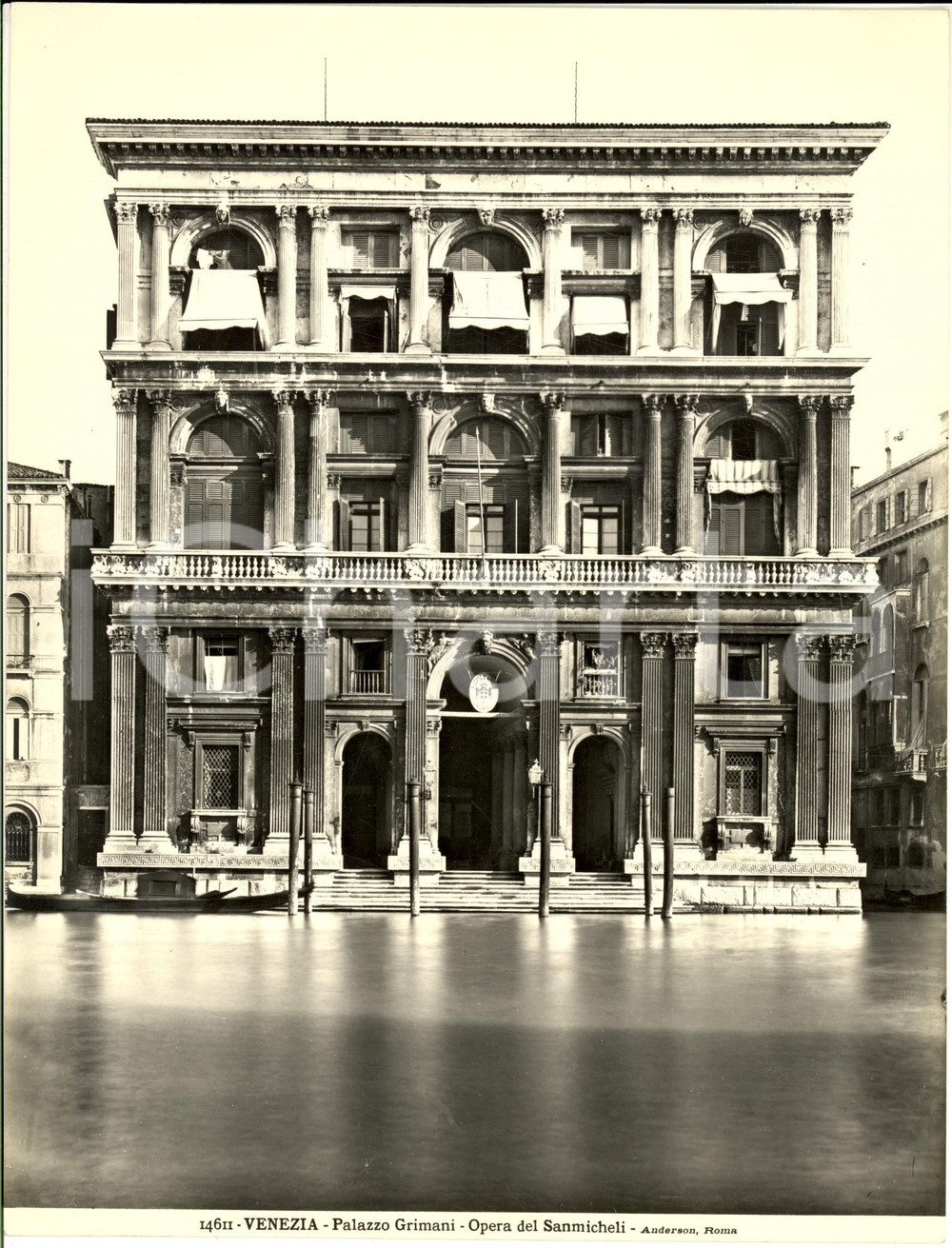 Fotografia d epoca originale 1950 ca VENEZIA Palazzo GRIMANI  Opera del SANMICHELI Foto ANDERSON 19x25 cm 1