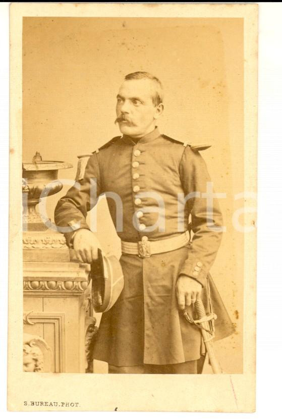 Fotografia d epoca originale 1865 ca PARIS ARMEE DE TERRE Portrait d officier Photo S. BUREAU CDV 1