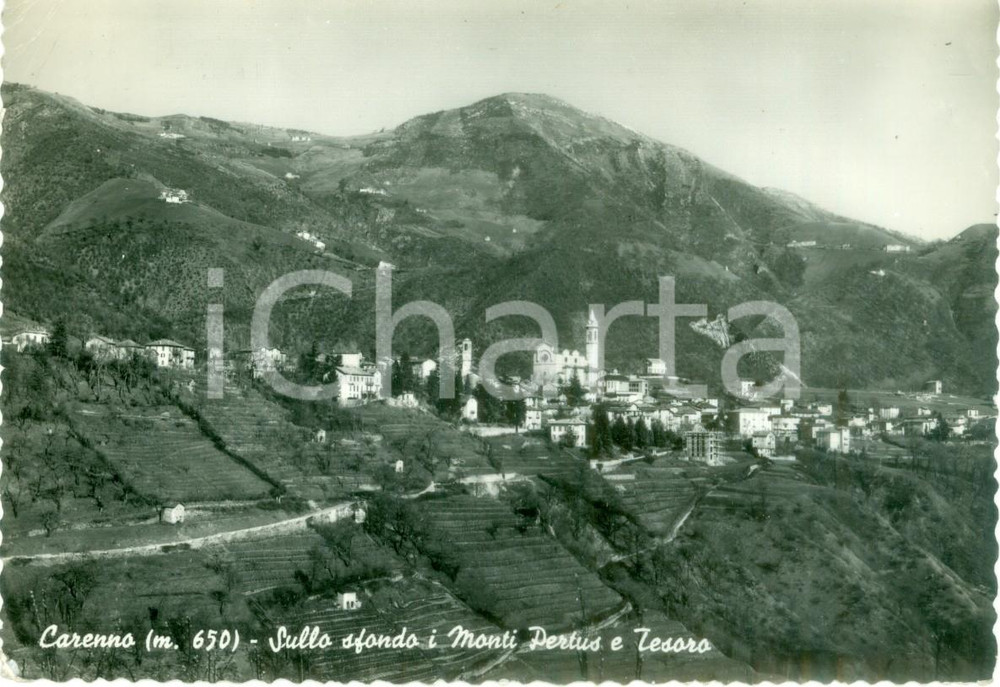 Cartolina originale da collezione 1955 CARENNO LC Panorama con monti PERTUS e TESORO Cartolina FG VG 1