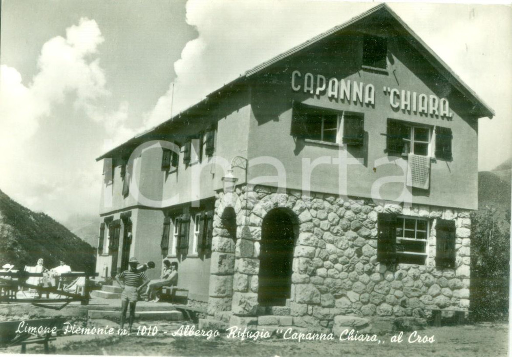 Cartolina originale da collezione 1965 ca LIMONE PIEMONTE CN Albergo Rifugio CAPANNA CHIARA al CROS Cartolina FG 1