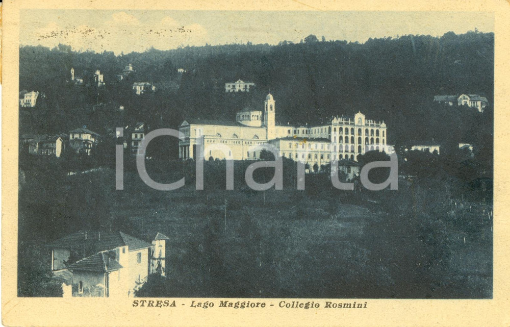 Cartolina originale da collezione 1933 STRESA (VB) LAGO MAGGIORE Veduta del collegio ROSMINI *Cartolina FP VG 1