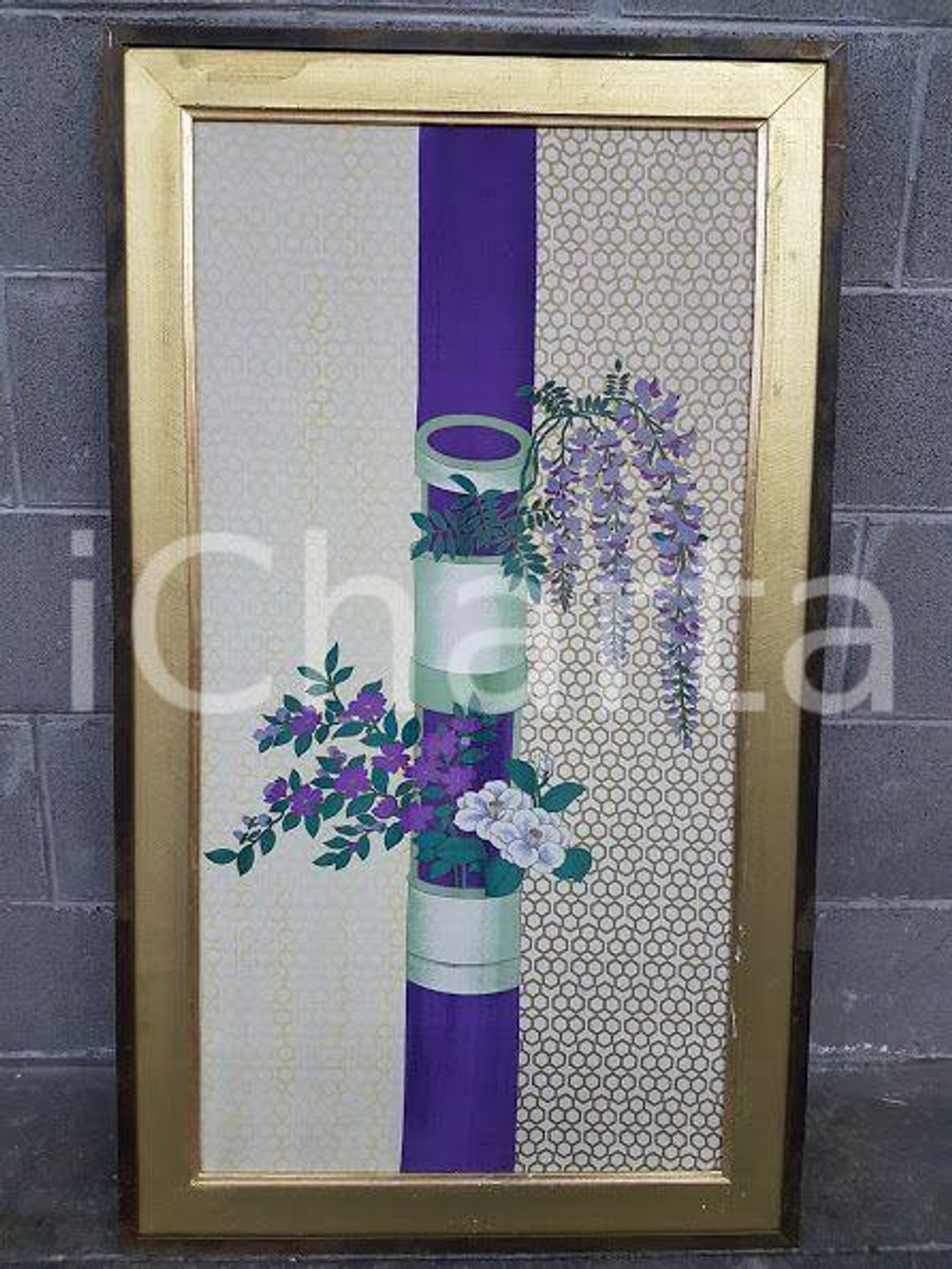1970 VINTAGE Giochi di fiori in un tubo - Quadro 58 x 100  cm