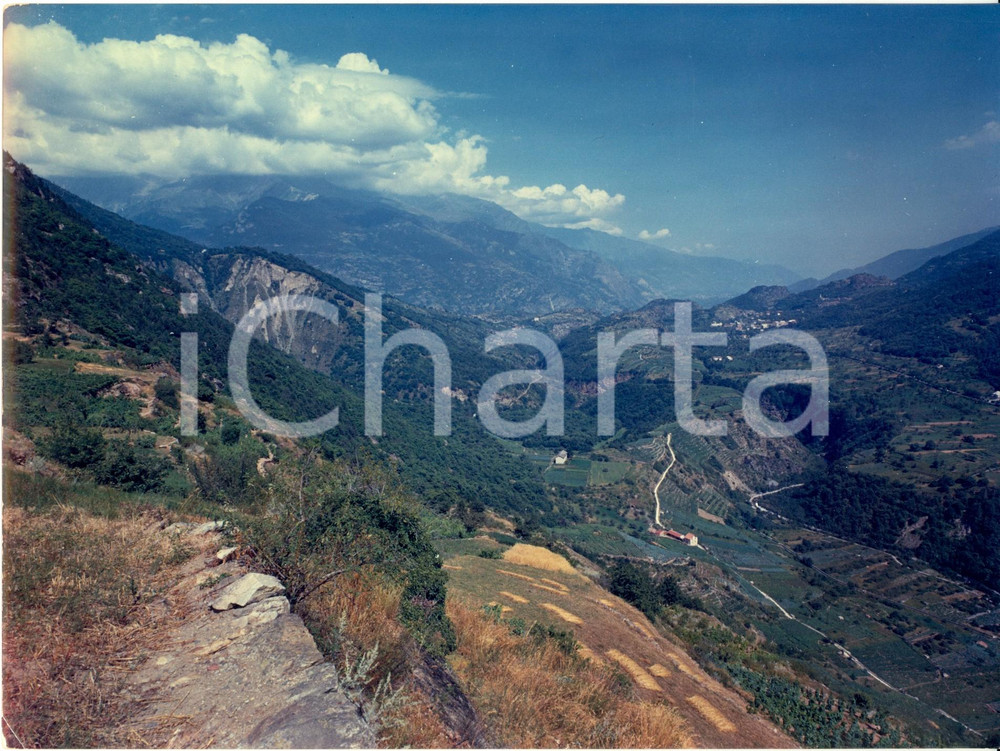 Fotografia d epoca originale 1968 CHIOMONTE Veduta Vallone MADDALENA con sfondo GIAVERE e Vallone CLAREA 1