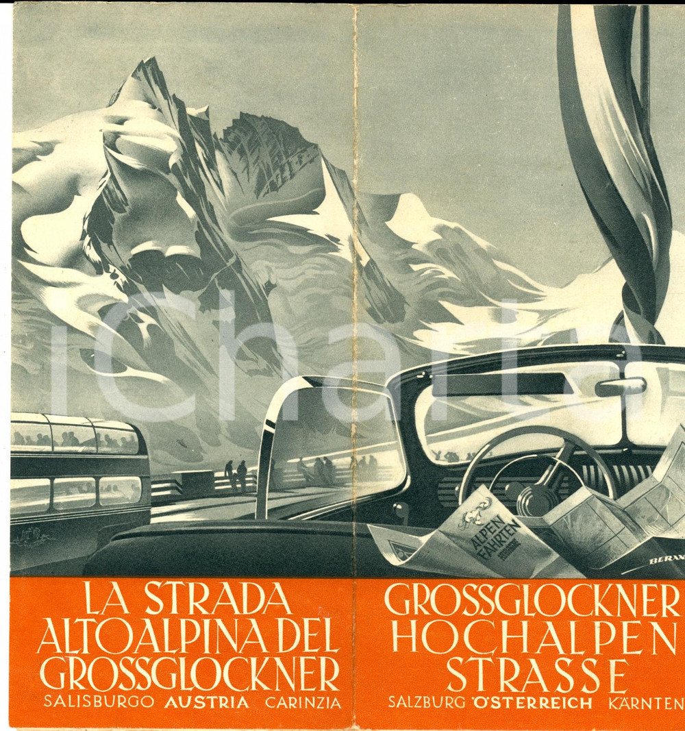 1960 ca SALZBURG La strada alpina del GROSSGLOCKNER Con mappa (3) DATA: 1960 circa  LUOGO: SALZBURG (AUSTRIA)  TITOLO: LA STRADA ALPINA DEL GROSSGLOCKNER  DESCRIZIONE: Opuscolo pubblicitario d'epoca, illustrato, con mappa. DIMENSIONI: cm 20 x 21  CONDIZIONI: buone (piegature originarie). Documento d'epoca, originale, autentico.    originale e autentica 1