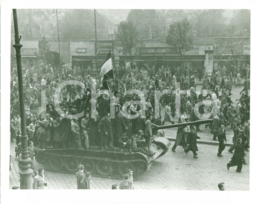 Fotografia d epoca originale 1956 HUNGARY Revolution Ribelli catturano carro armato sovietico URSS tank Foto 1