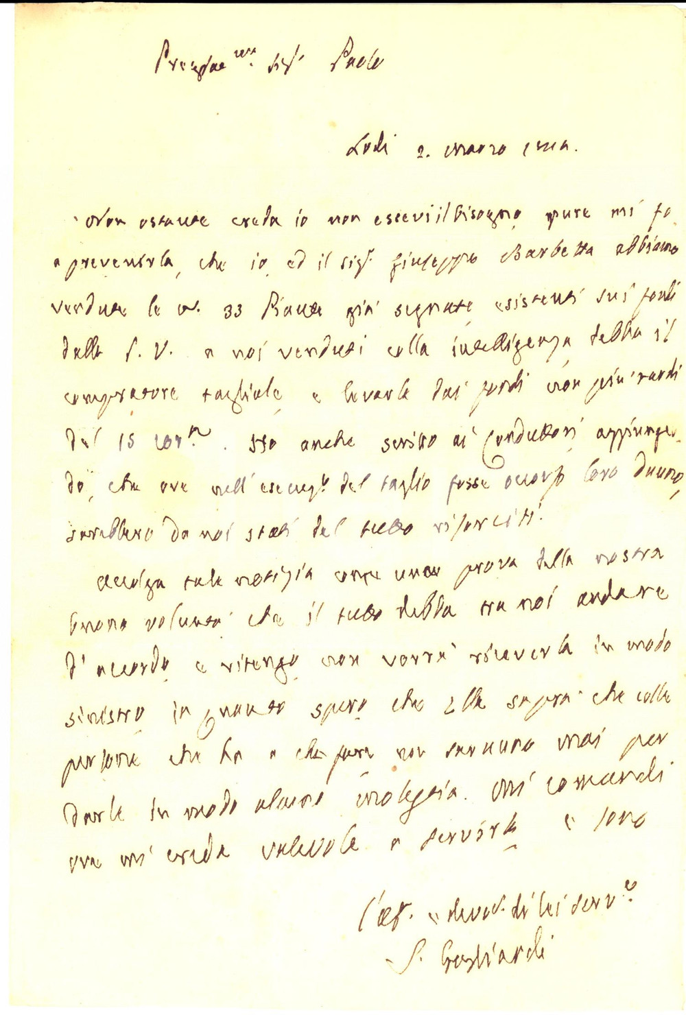 Documento originale, autentico 1814 LODI Agenti GAGLIARDI e BARBETTA vendono piante da un fondo padronale 1