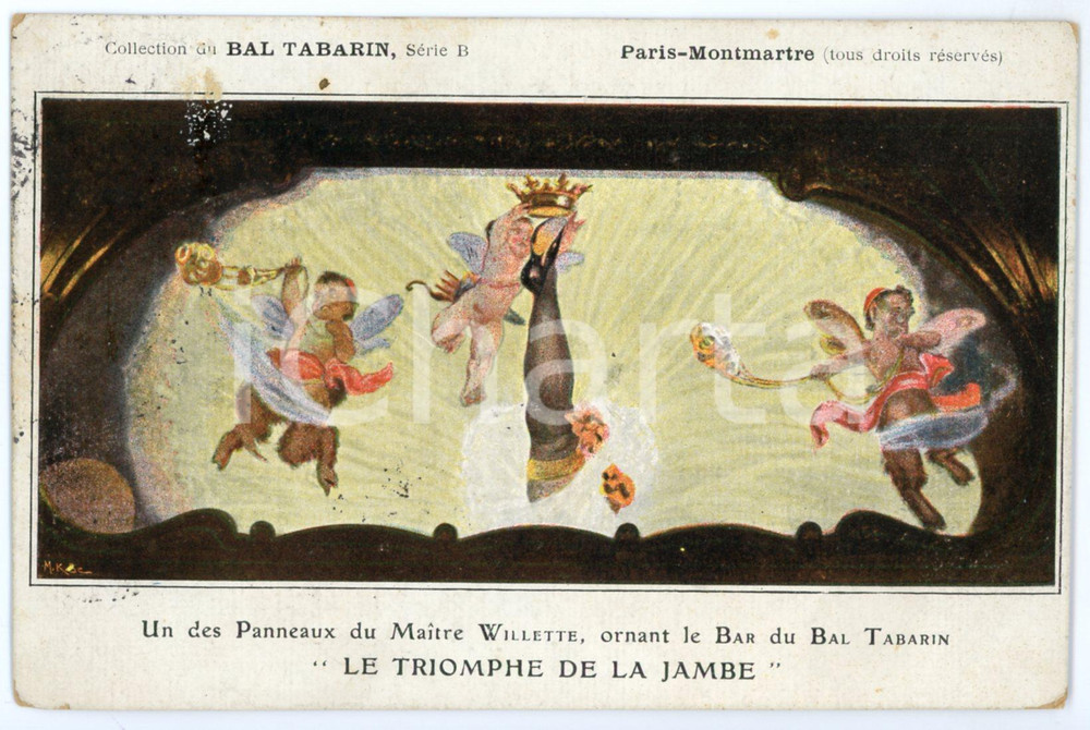 1907 PARIS MONTMARTRE  BAL TABARIN Le triomphe de la jambe - Carte postale  Cartolina postale d'epoca, viaggiata.CONDIZIONI: FAIR (minimi residui di colla al lato superiore)FORMATO: FP    originale e autentica 1