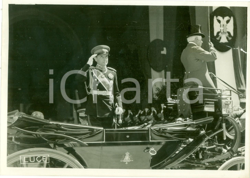 Fotografia d epoca originale 1939 ROMA Reggente Paolo di JUGOSLAVIA sale in carrozza Fotografia DANNEGGIATA 1