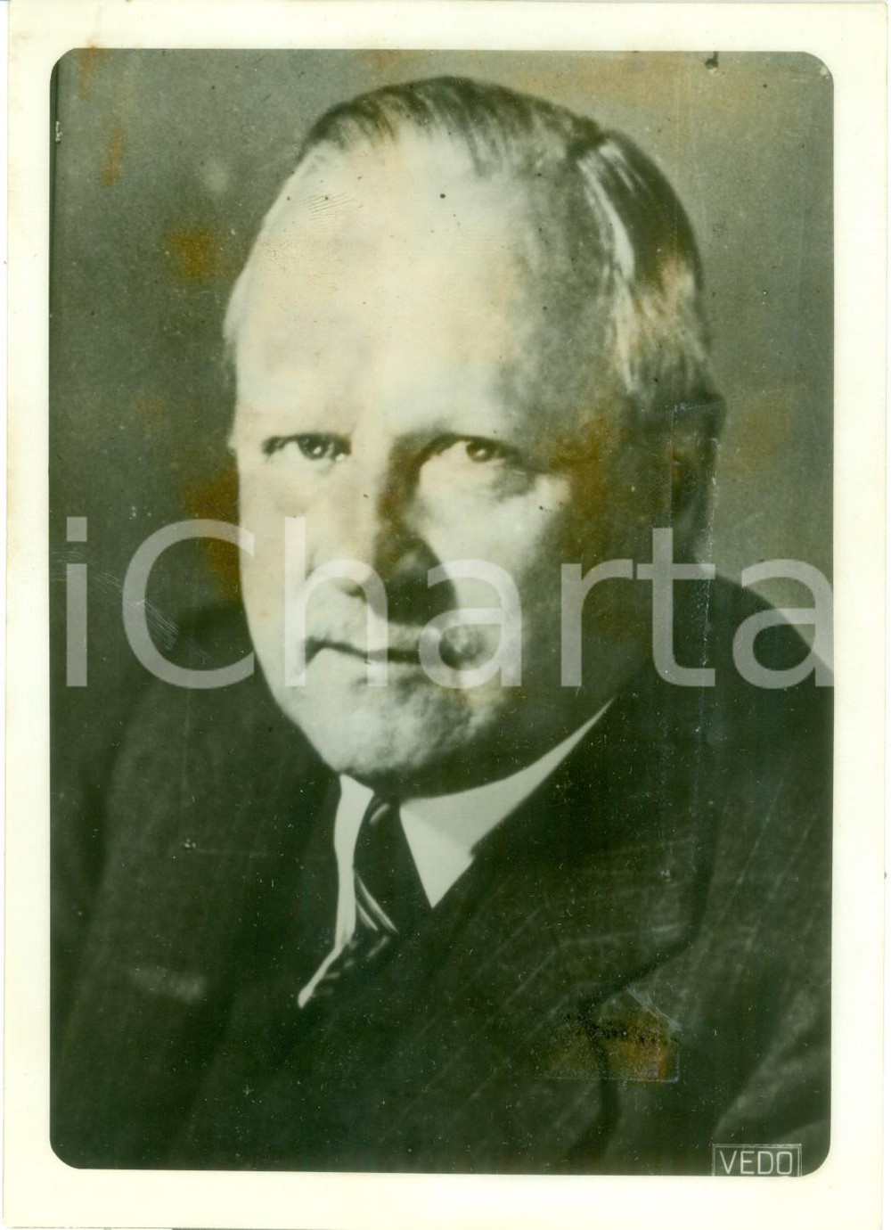 Fotografia d epoca originale 1939 FINLANDIA Ritratto di Vaino TANNER Ministro delle Finanze Fotografia 1