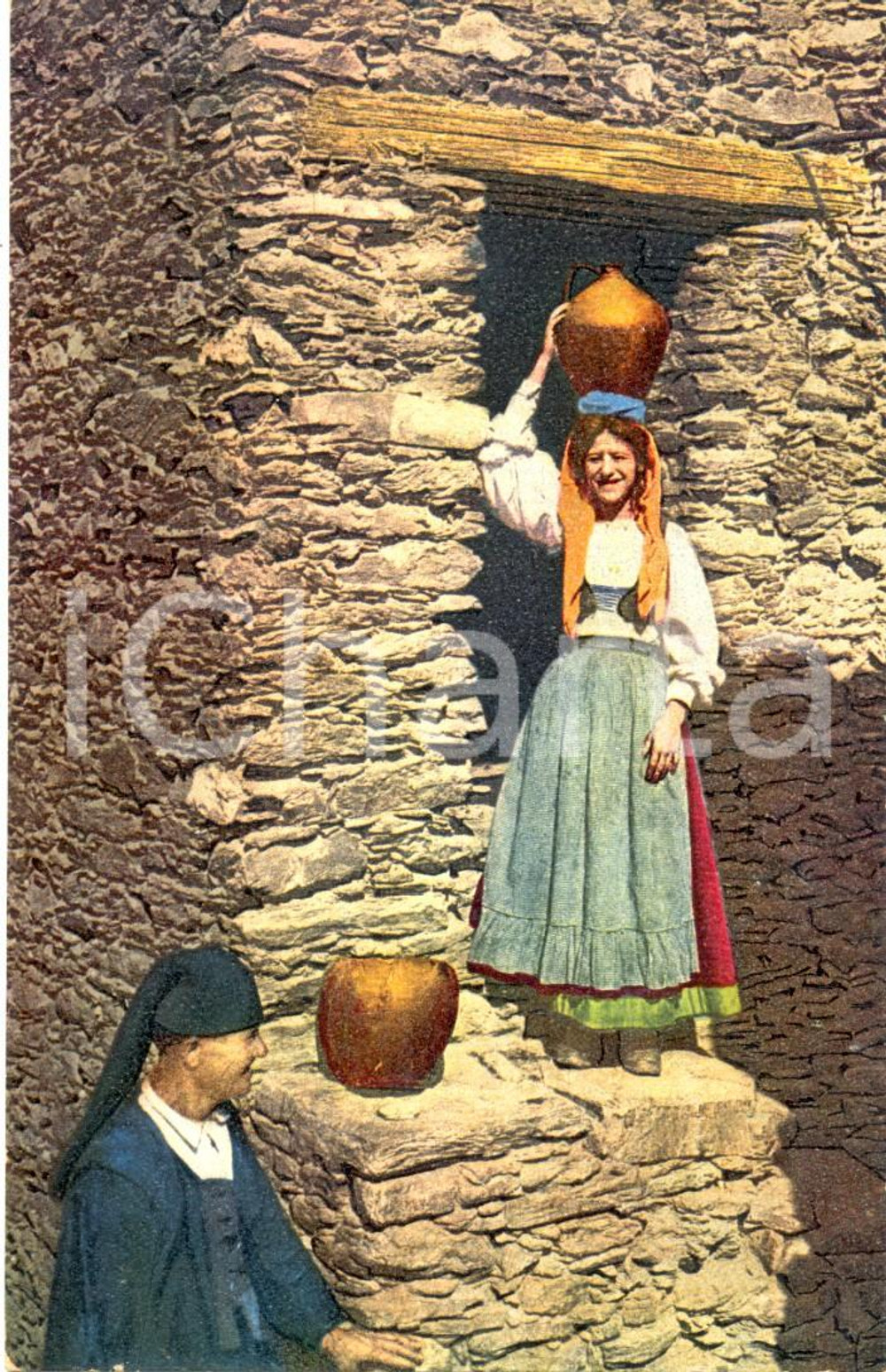 Cartolina originale da collezione 1920 circa SARDEGNA Vita contadina e costumi tradizionali Cartolina  FP NV 1