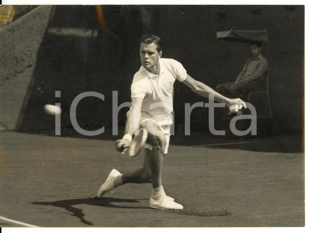 1955 MILANO TENNIS - COPPA DAVIS ITALIA SVEZIA 4-1 Rovescio di Sven DAVIDSON 