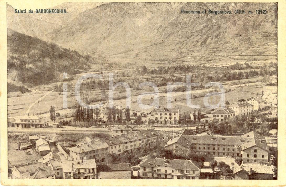 Cartolina originale da collezione 1930 ca BARDONECCHIA (TO) Panorama di BORGONUOVO *Cartolina postale FP NV 1