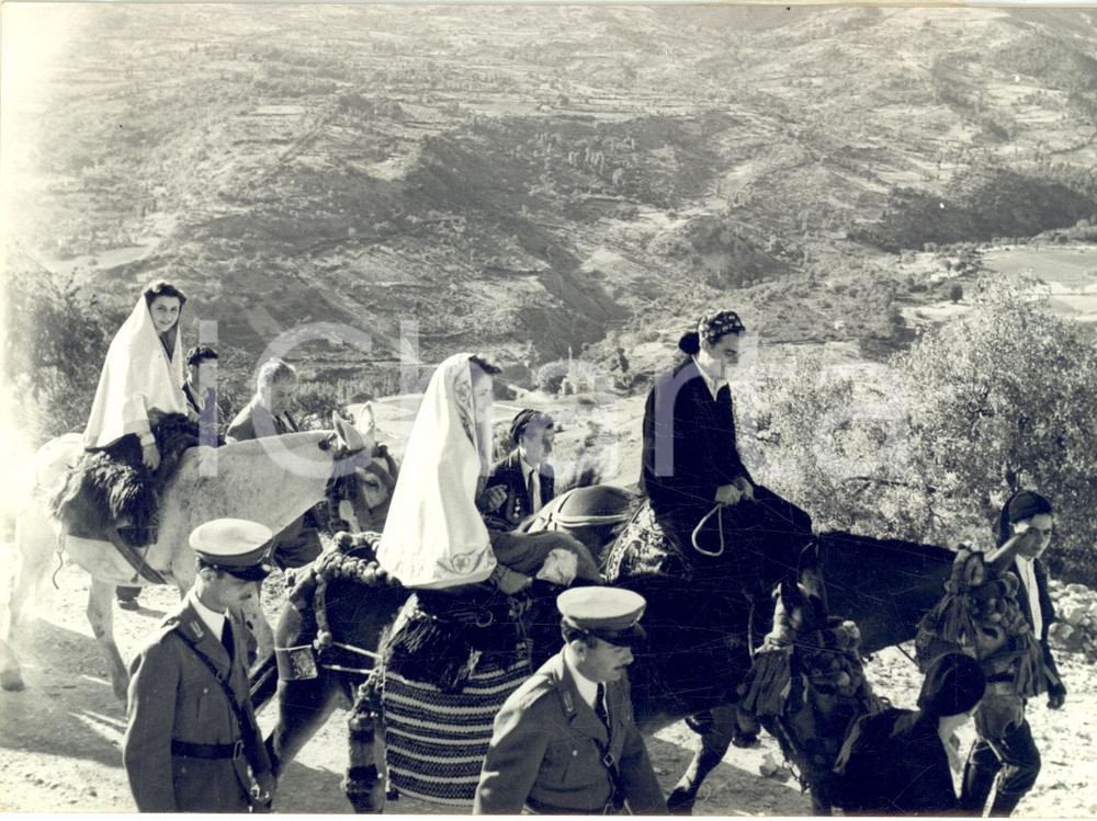 1954 PETRALIA SOTTANA (PA) Il tradizionale Corteo Nuziale (1) - Foto 18x13 cm