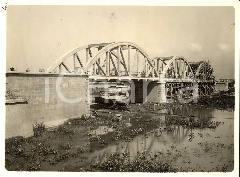 Fotografia d'epoca originale 1934? SANT'EUFEMIA LAMEZIA (CZ) Ponte sul fiume AMATO 1