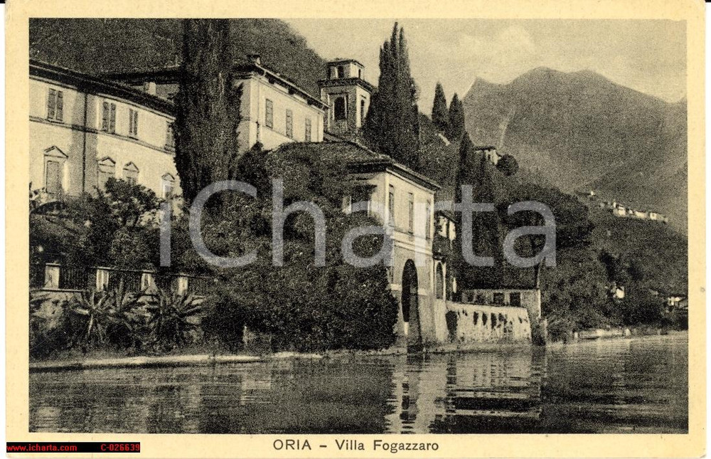 Cartolina originale da collezione Valsolda Oria anni '30 - Villa Fogazzaro lungolago 1