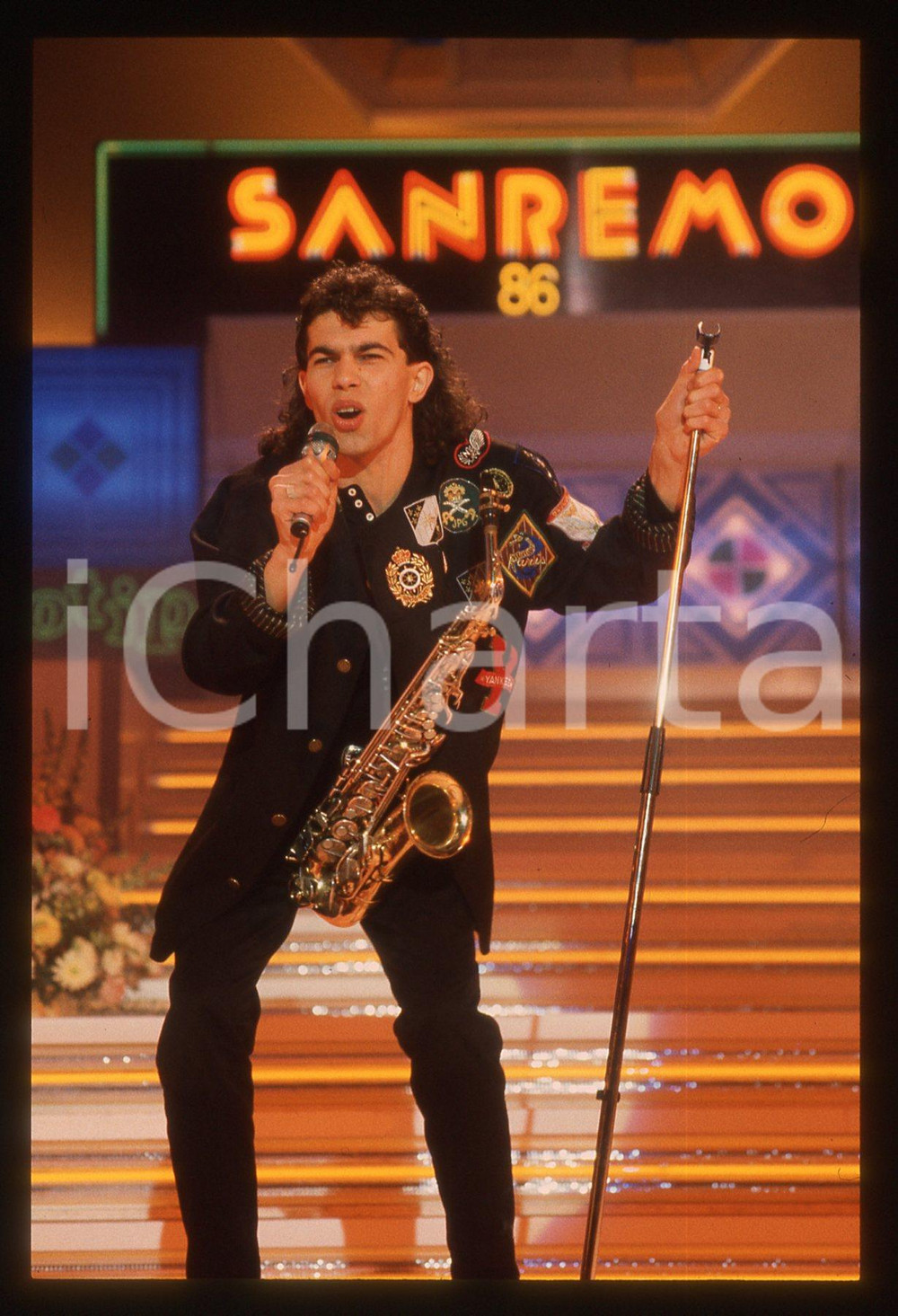 35mm vintage slide* 1986 SANREMO Francesco GUALERZI "HERTZ" al Teatro Ariston 20