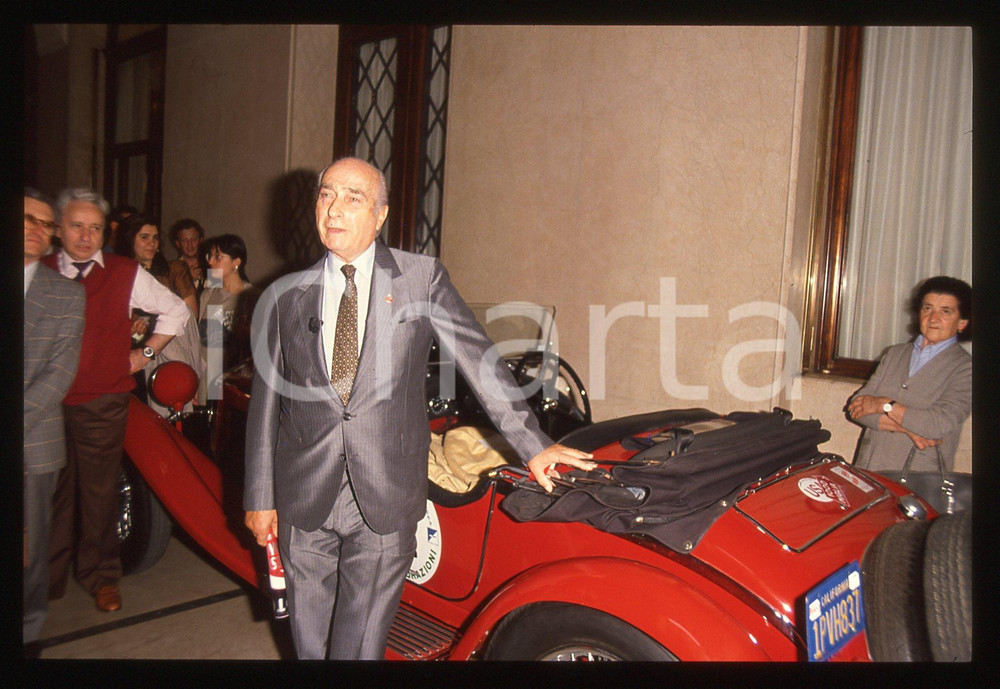 Fotografia d epoca originale 35mm vintage slide 1990 ca MILLE MIGLIA Juan Manuel FANGIO ALFA ROMEO 8C 2300 1