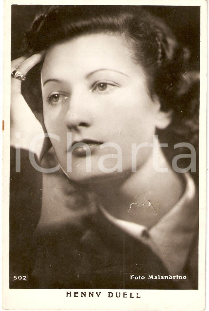 Cartolina originale da collezione 1940 VINTAGE Actress HENNY DUELL Postcard FP NV 1