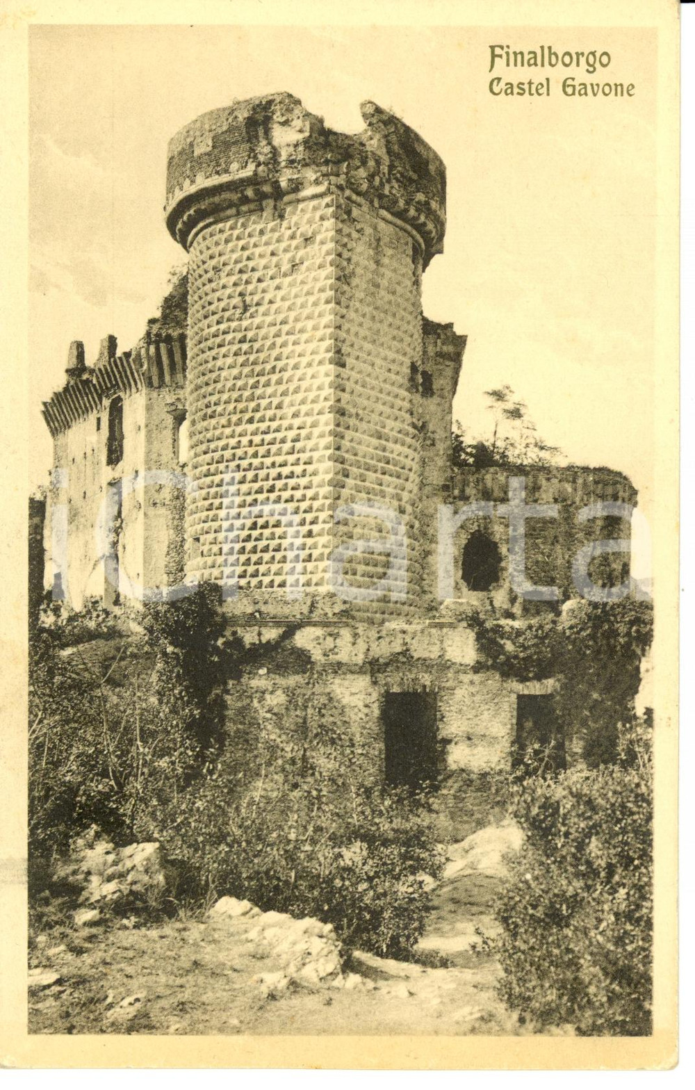 Cartolina originale da collezione 1920 ca FINALE LIGURE SV Veduta di CASTEL GAVONE a FINALBORGO FP NV 1