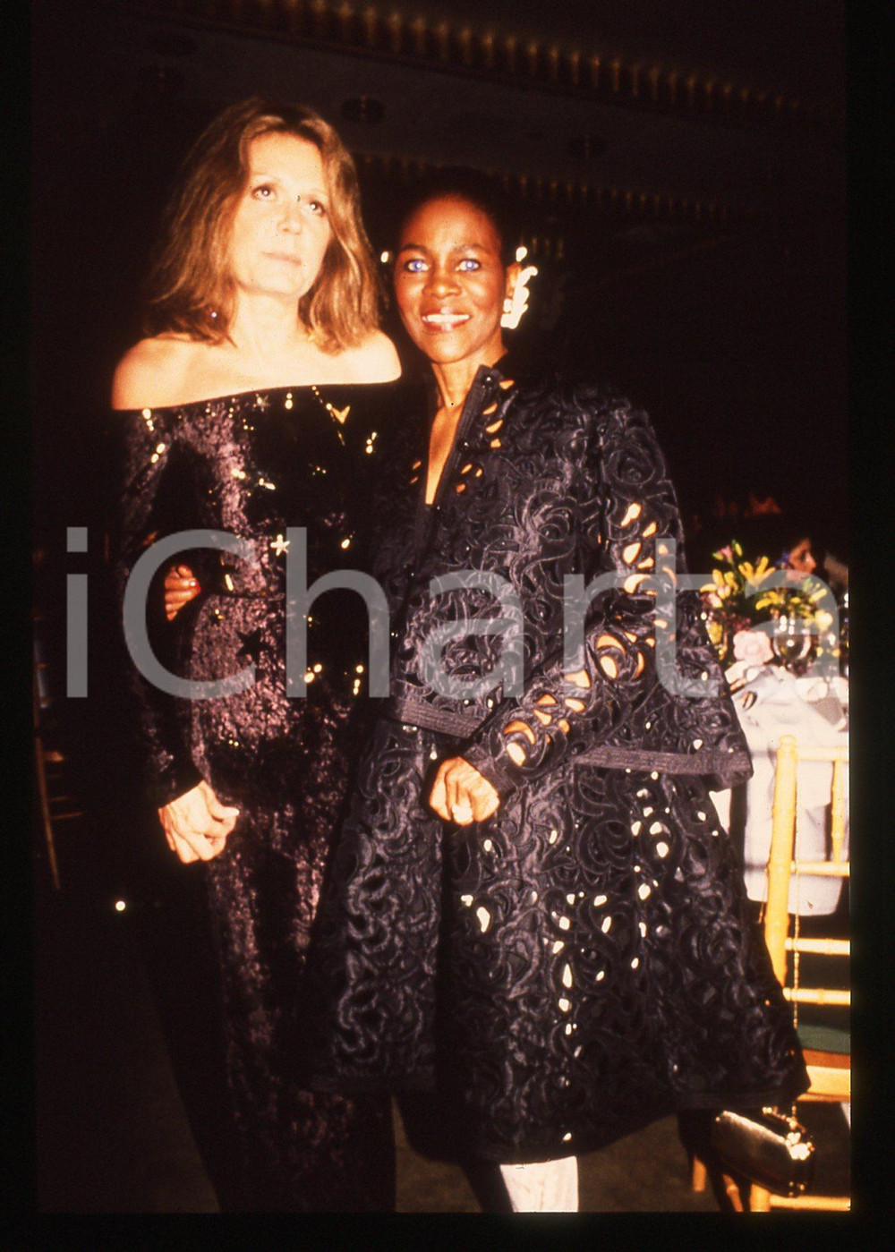 Fotografia d epoca originale 35mm vintage slide 1989 BEVERLY HILLS AFI Cicely TYSON Gloria STEINEM Ritratto 1