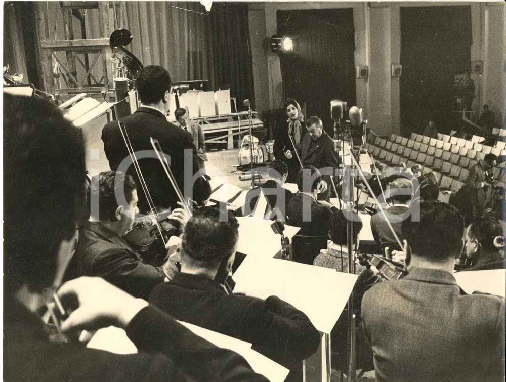 1960 FESTIVAL DI SANREMO Cantante MINA prova con Cinico ANGELINI *Foto 24x18