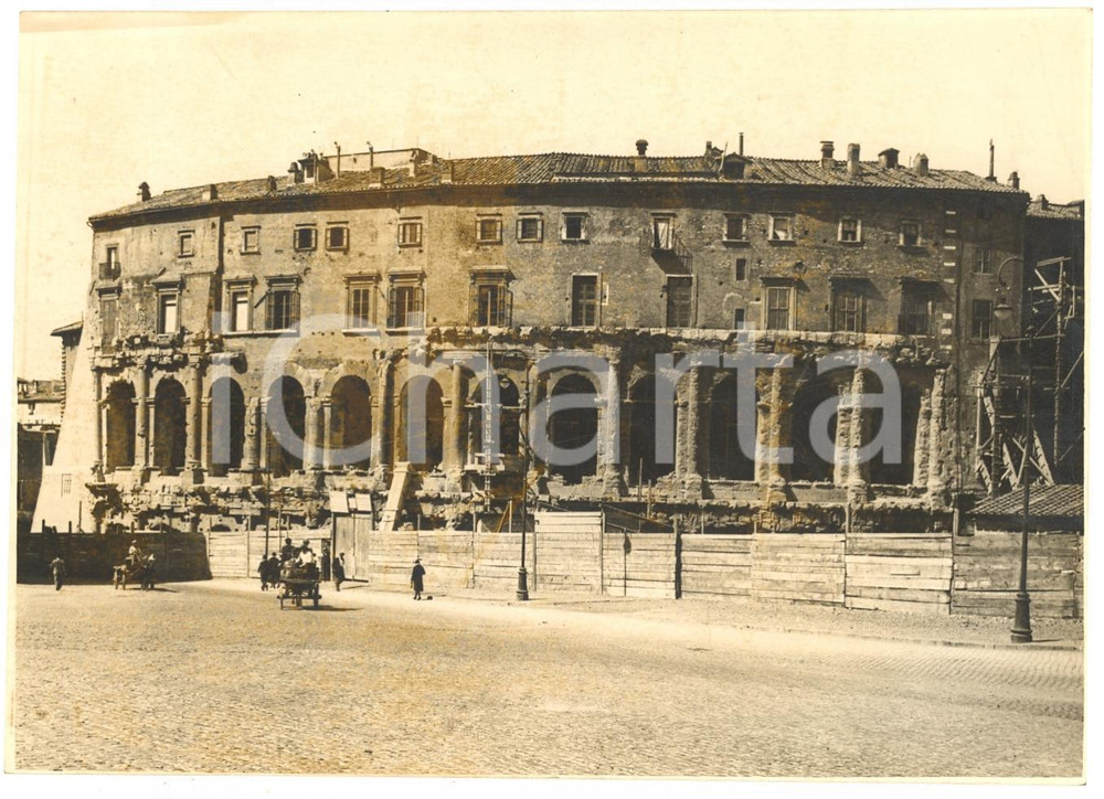 Fotografia d epoca originale 1928 Roma Teatro Marcello FOTO lavori di liberazione 1