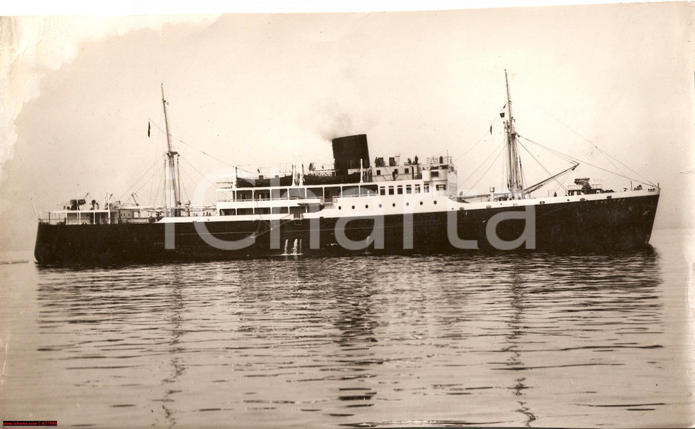 Fotografia d epoca originale 1933 TRIESTE nave Calitea, Lloyd Triestino, Talisman sm 1