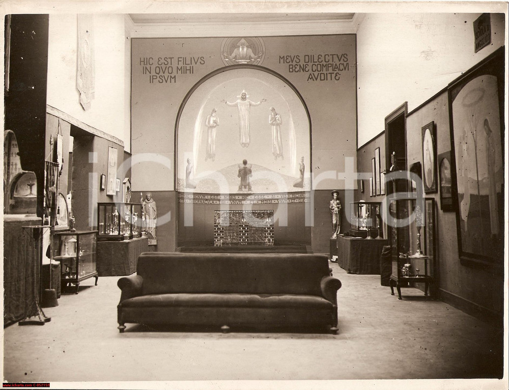 Fotografia d'epoca originale 1931 MILANO Mostra Arte Cristiana Palazzo PERMANENTE 1