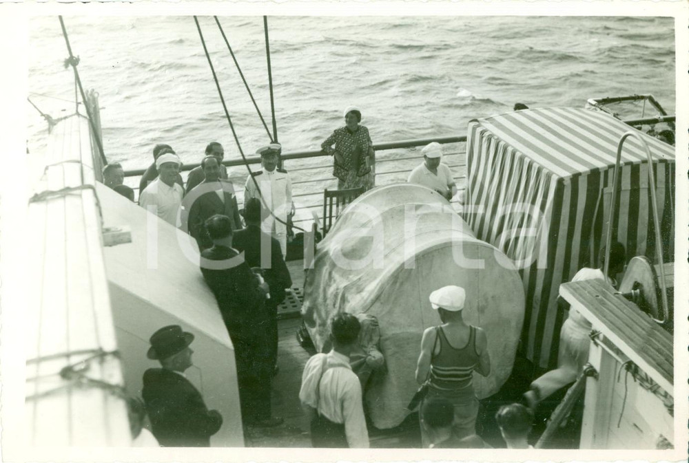Fotografia d epoca originale 1933 GENOVA Achille STARACE a bordo del piroscafo GIULIO CESARE Fotografia 1