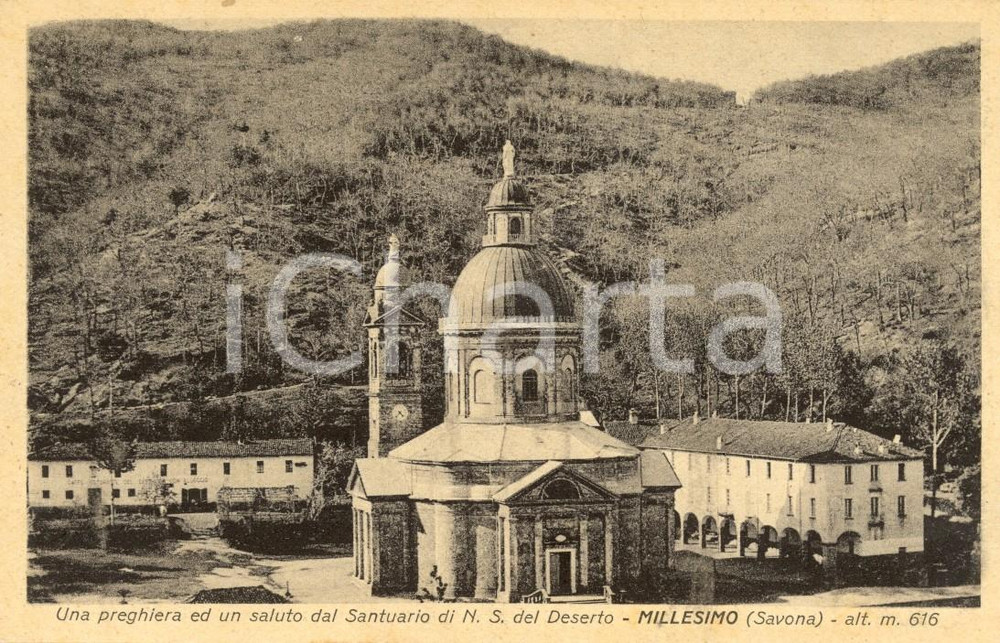 Cartolina originale da collezione 1930 ca MILLESIMO (SV) Santuario di Nostra Signora del DESERTO *Cartolina FP NV 1