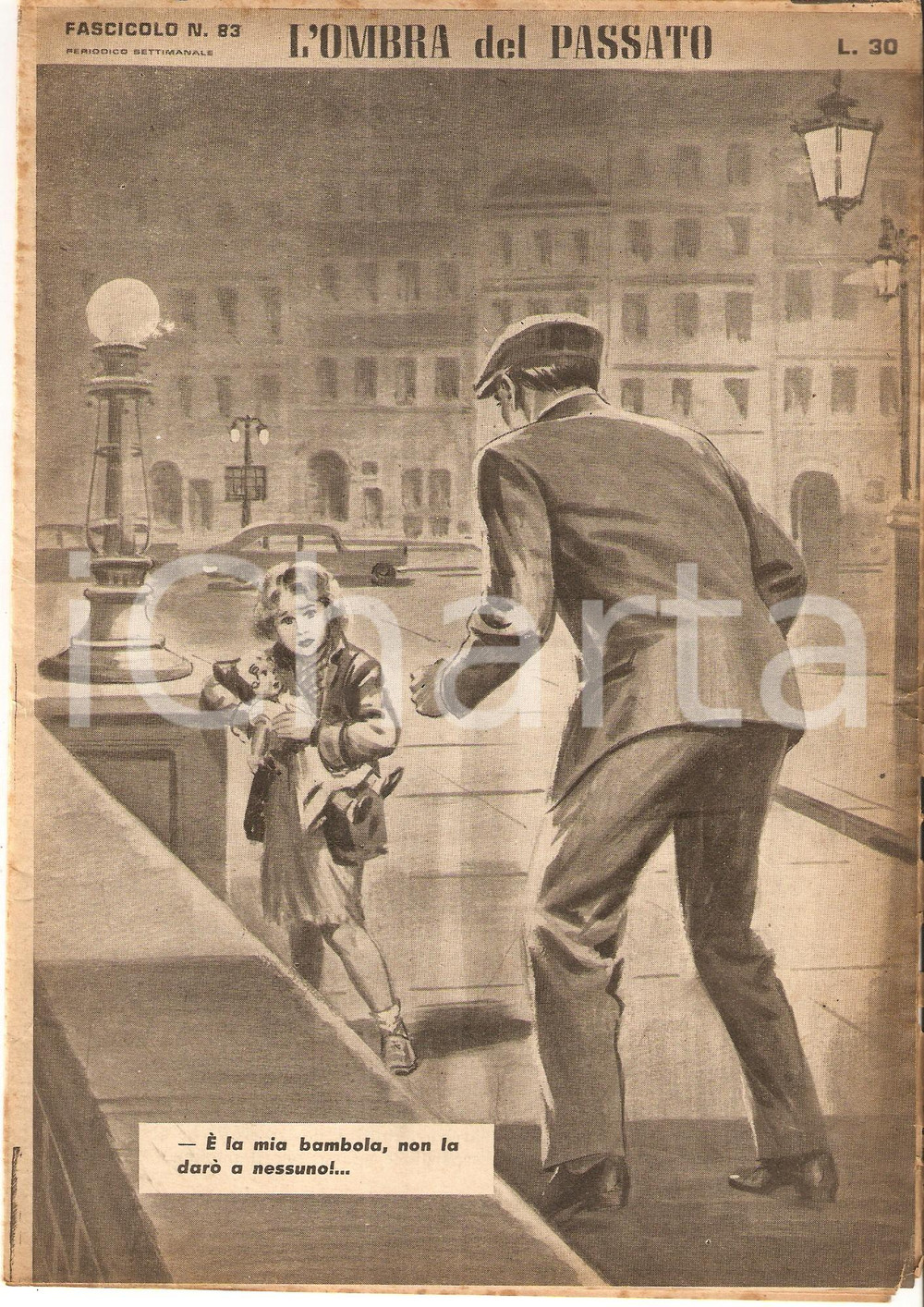 Giornale, rivista storica 1956 OMBRA DEL PASSATO Jean DE VALLORBE Uomo minaccia bambina Fascicolo 83 1