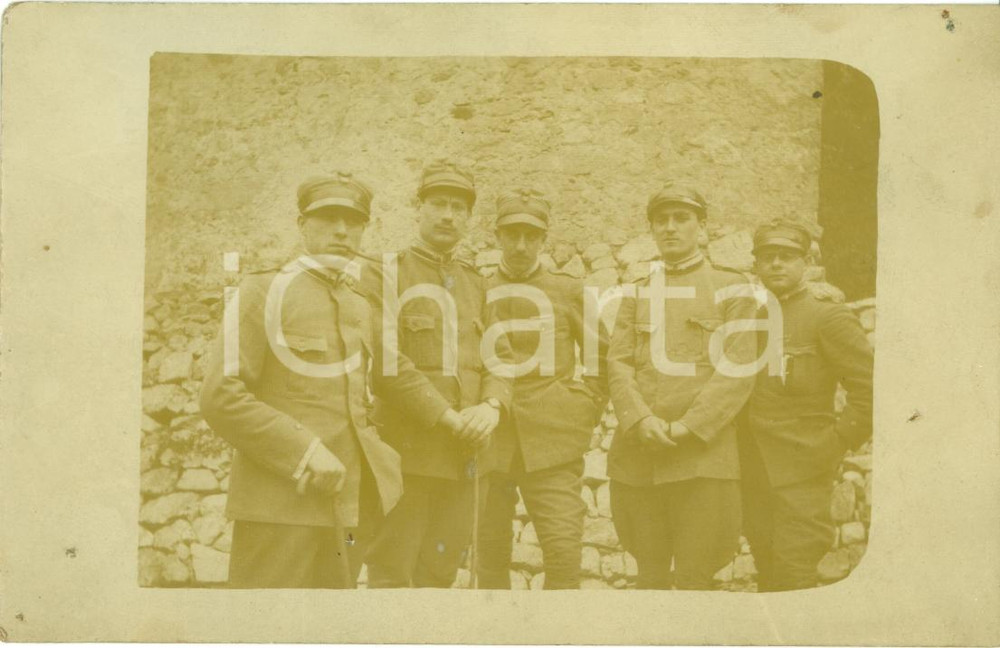 Fotografia d epoca originale 1917 SLOVENIA WWI Gruppo Compagnia ALLINEY 155Â° Fanteria Brig. ALESSANDRIA 1