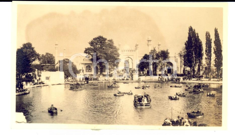Fotografia d epoca originale 1924 EXPO LONDON WEMBLEY Stadium  Visitatori sulle barche Foto ANIMATA 11x6,5 1