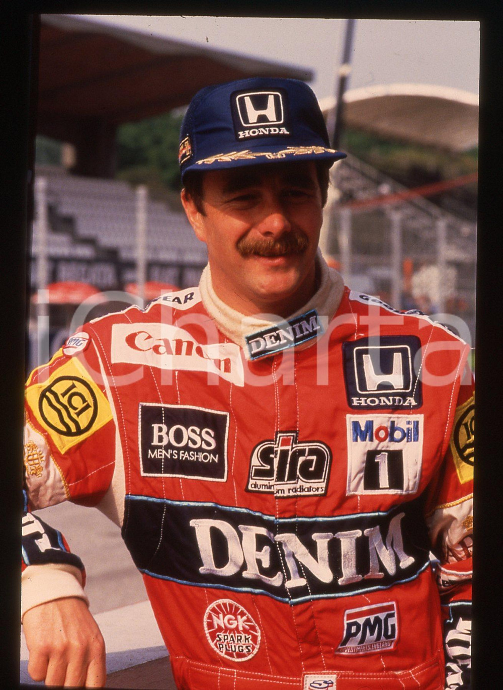 35mm vintage slide* 1987 GP MONZA Nigel MANSELL scuderia WILLIAMS - Ritratto (2)