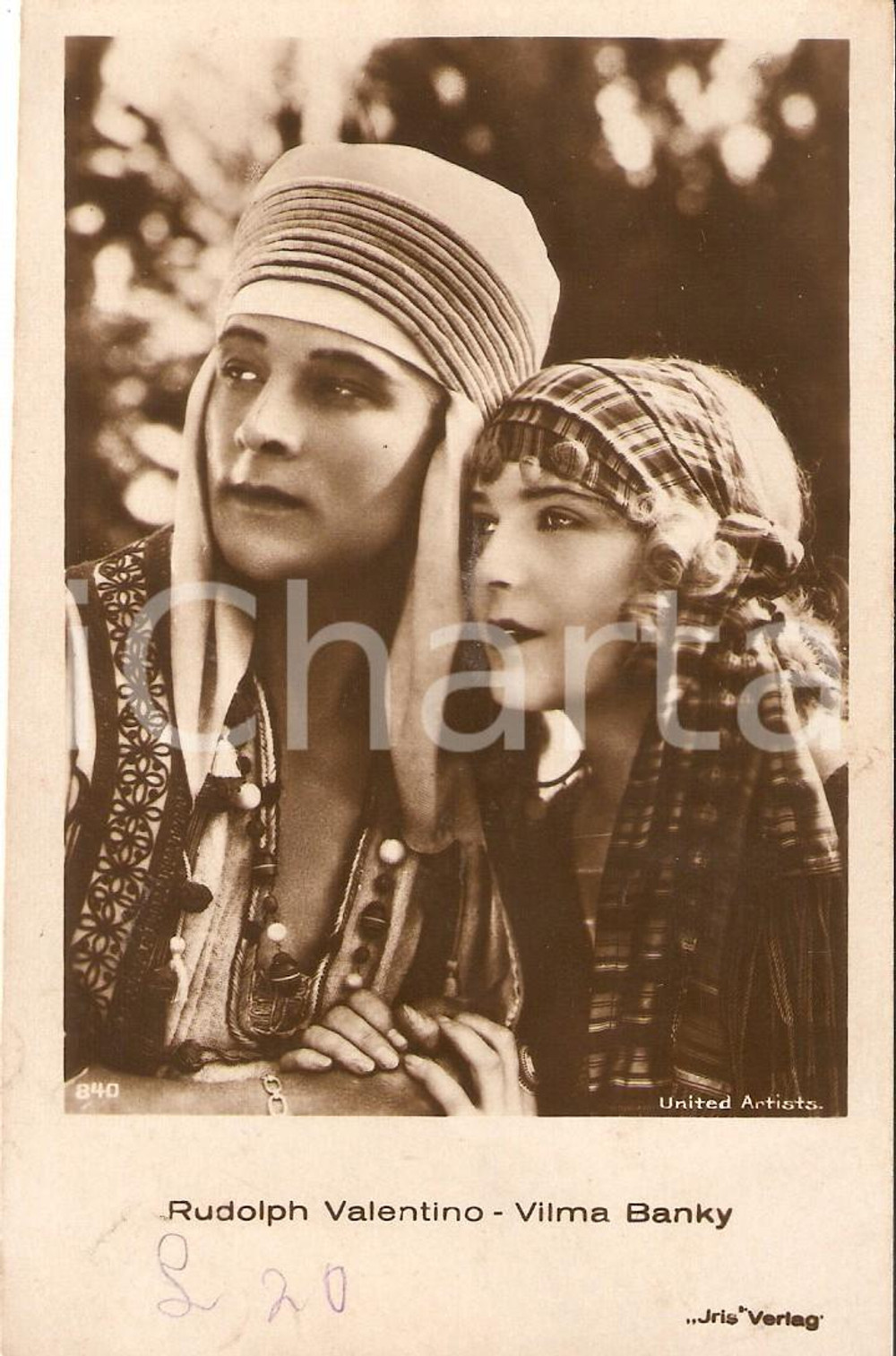 Cartolina originale da collezione 1925 THE EAGLE Rodolfo VALENTINO Vilma BANKY *Cartolina UNITED ARTIST FP NV 1