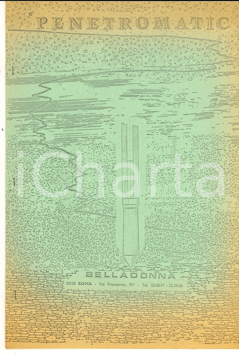 Materiale pubblicitario d’epoca 1980 ca ROMA Ditta BELLADONNA  PENETROMATIC Pieghevole pubblicitario 4 pp. 1